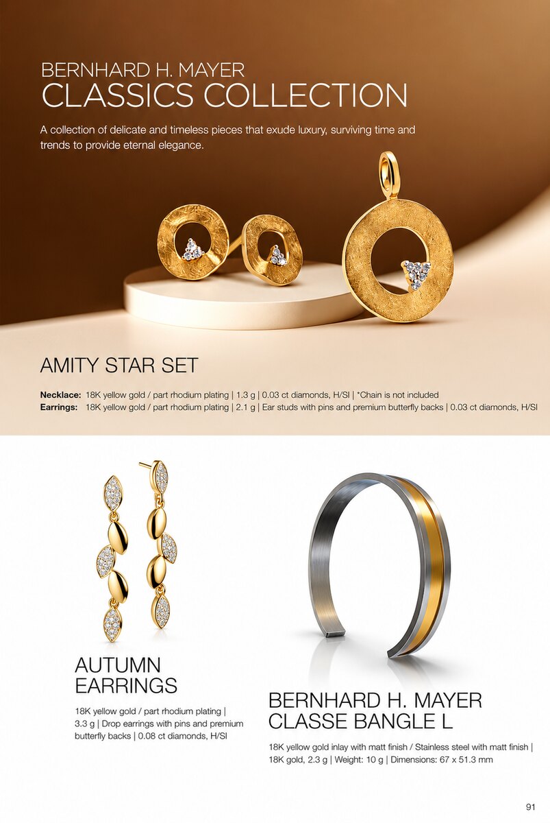 Bernhard H. Mayer jewellery collection — promotional flyer