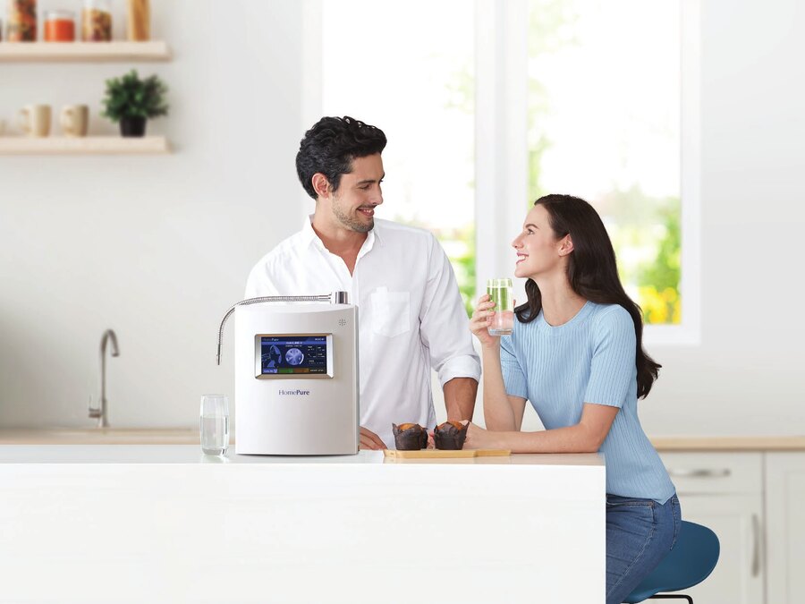 HomePure Viva water ioniser in a family kitchen
